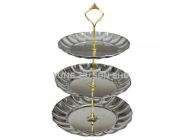 3LAYER FRUIT PLATTER(SILVER)(LI YUN)